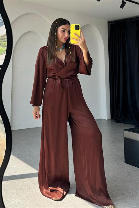 Milton Orijinal Acı Kahve Saten Tulum