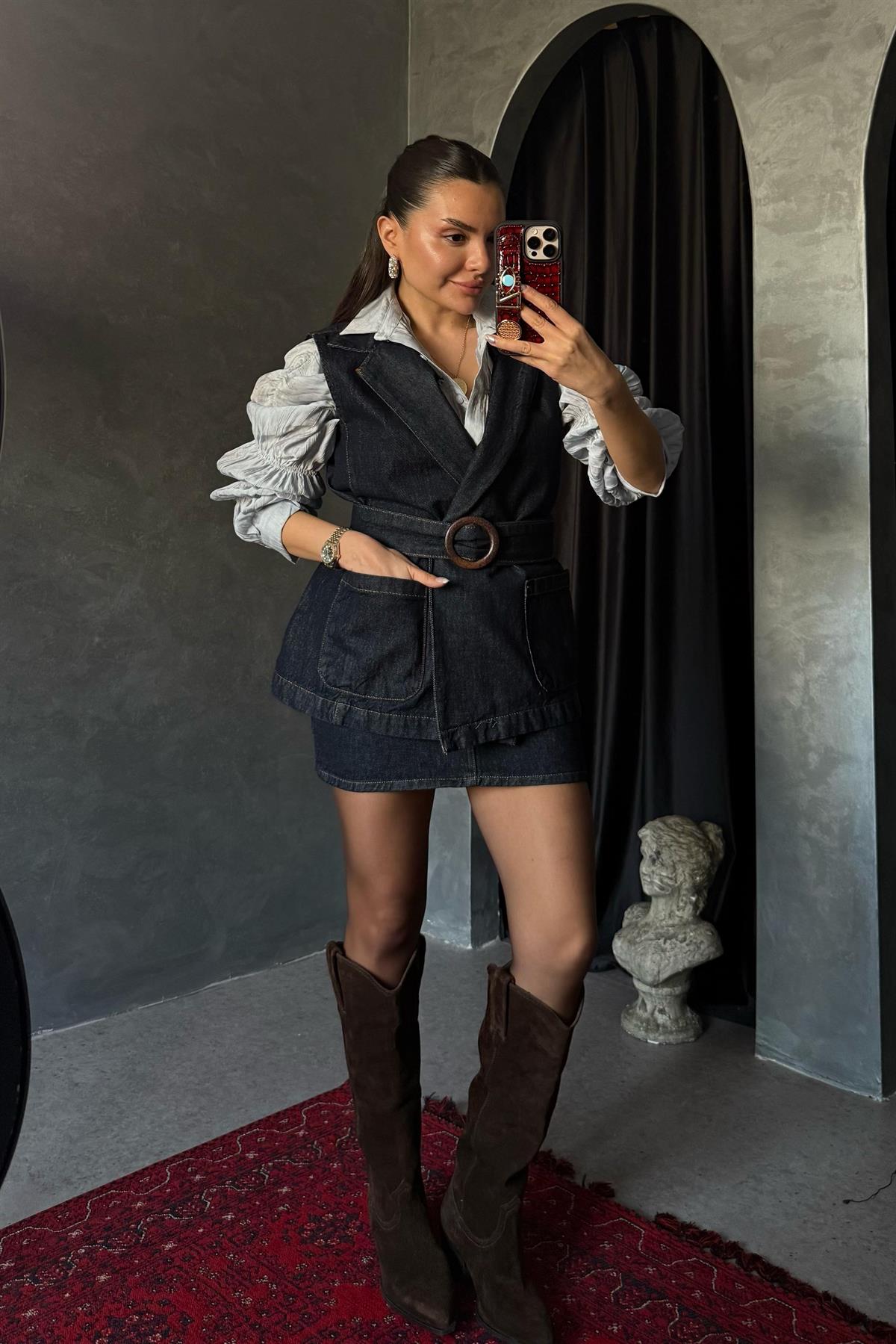 Mirabella Denim Mini Etek