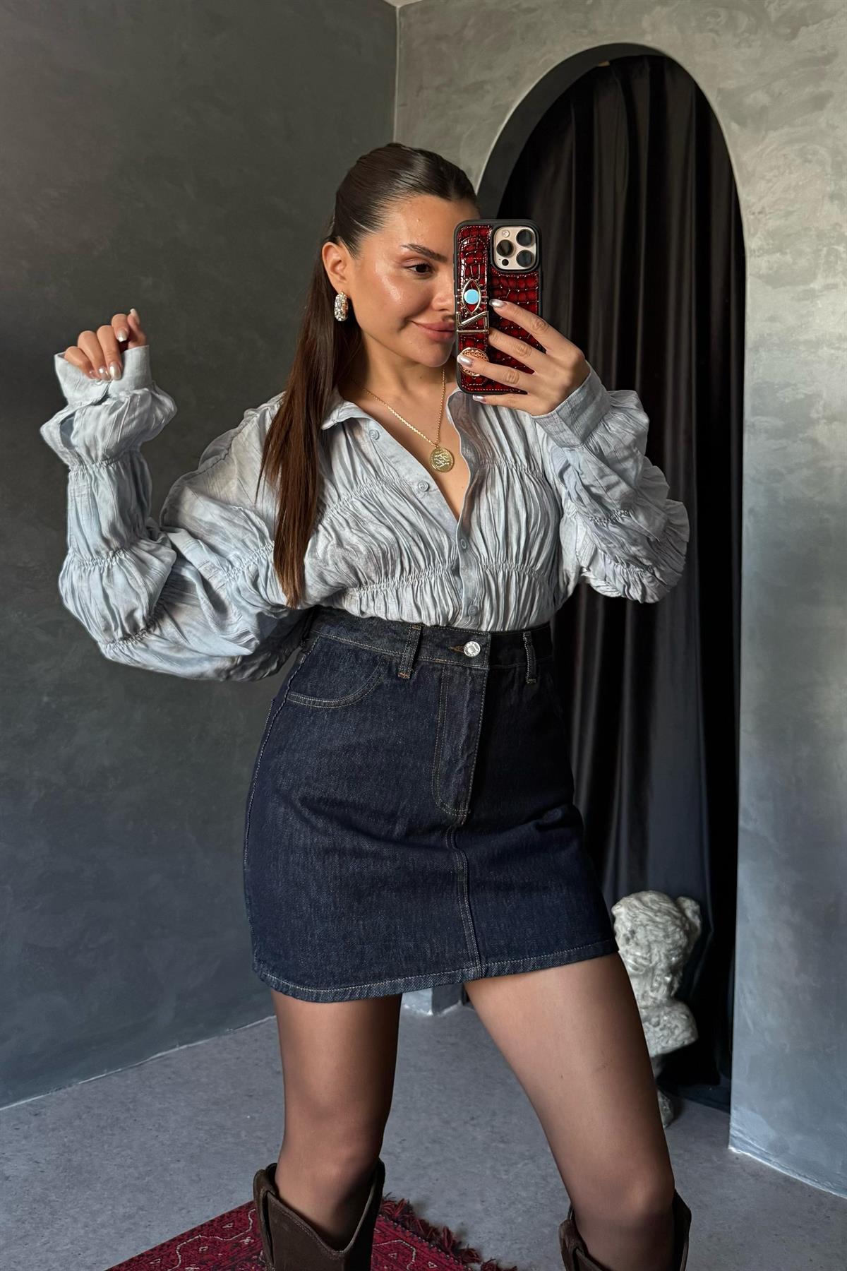 Mirabella Denim Mini Etek