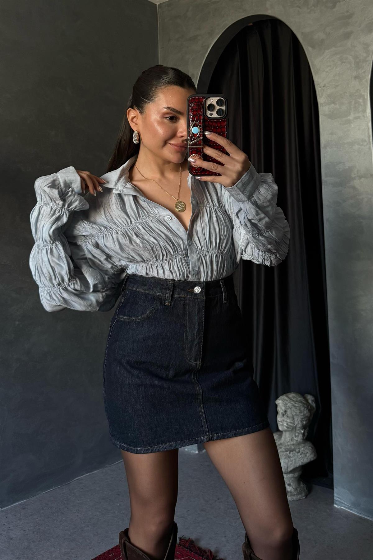 Mirabella Denim Mini Etek