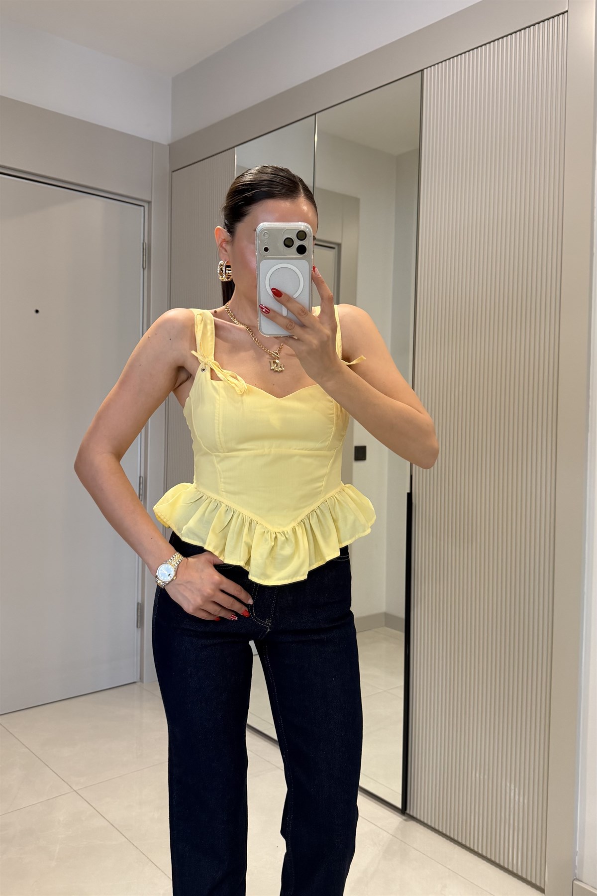 Moana Sarı Volanlı Büstiyer 
