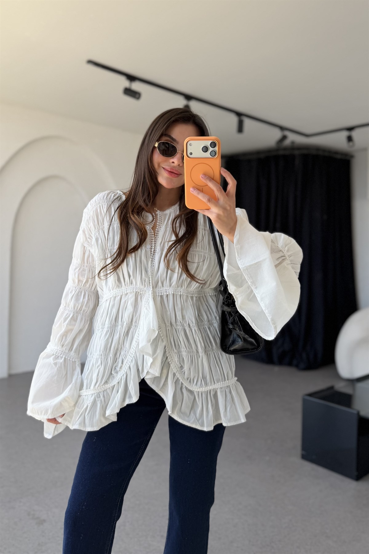 Molina Beyaz Vual Gipeli Gömlek