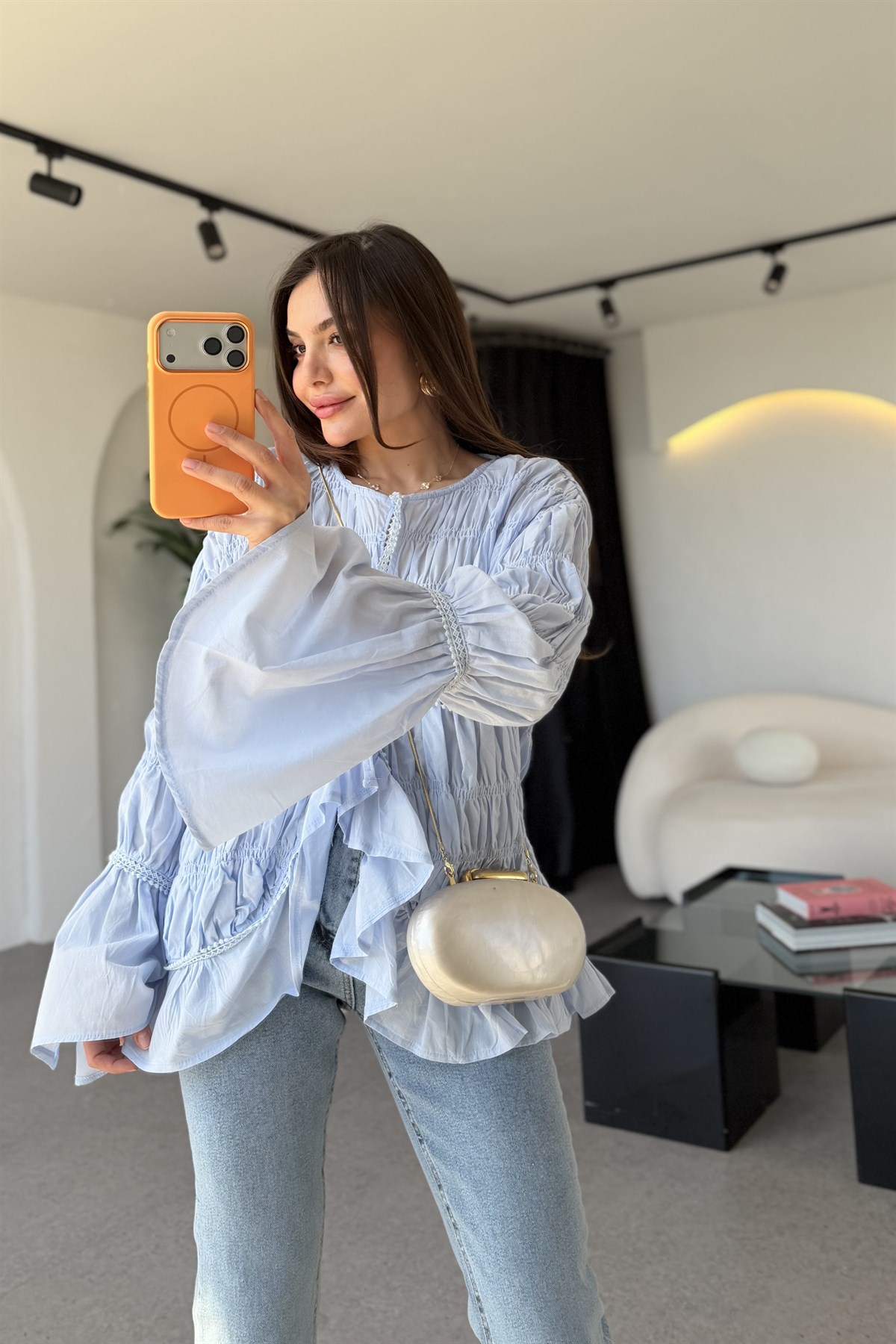 Molina Mavi Vual Gipeli Gömlek