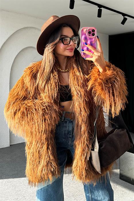 Mongolian Kahve Uzun Tüylü Kürk