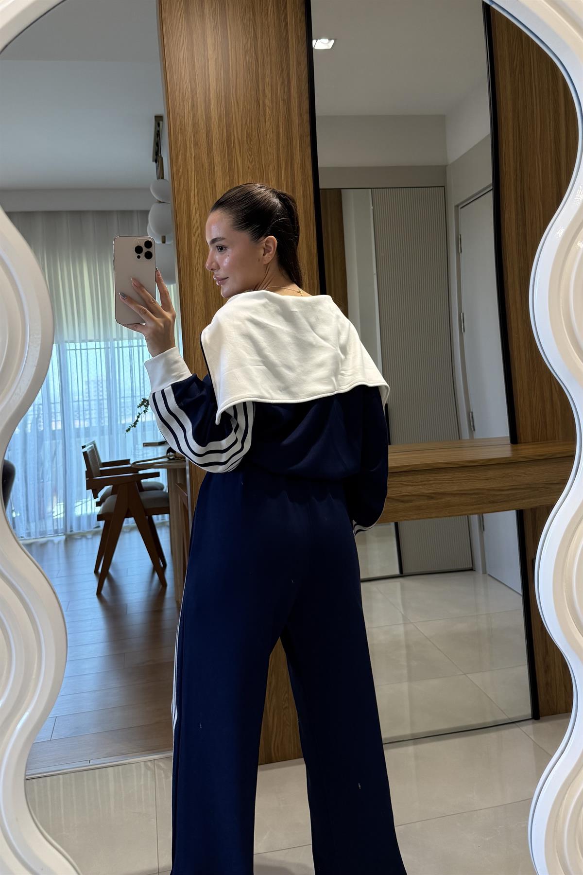 Mongre Lacivert Şerit Detaylı Eşofman Takımı