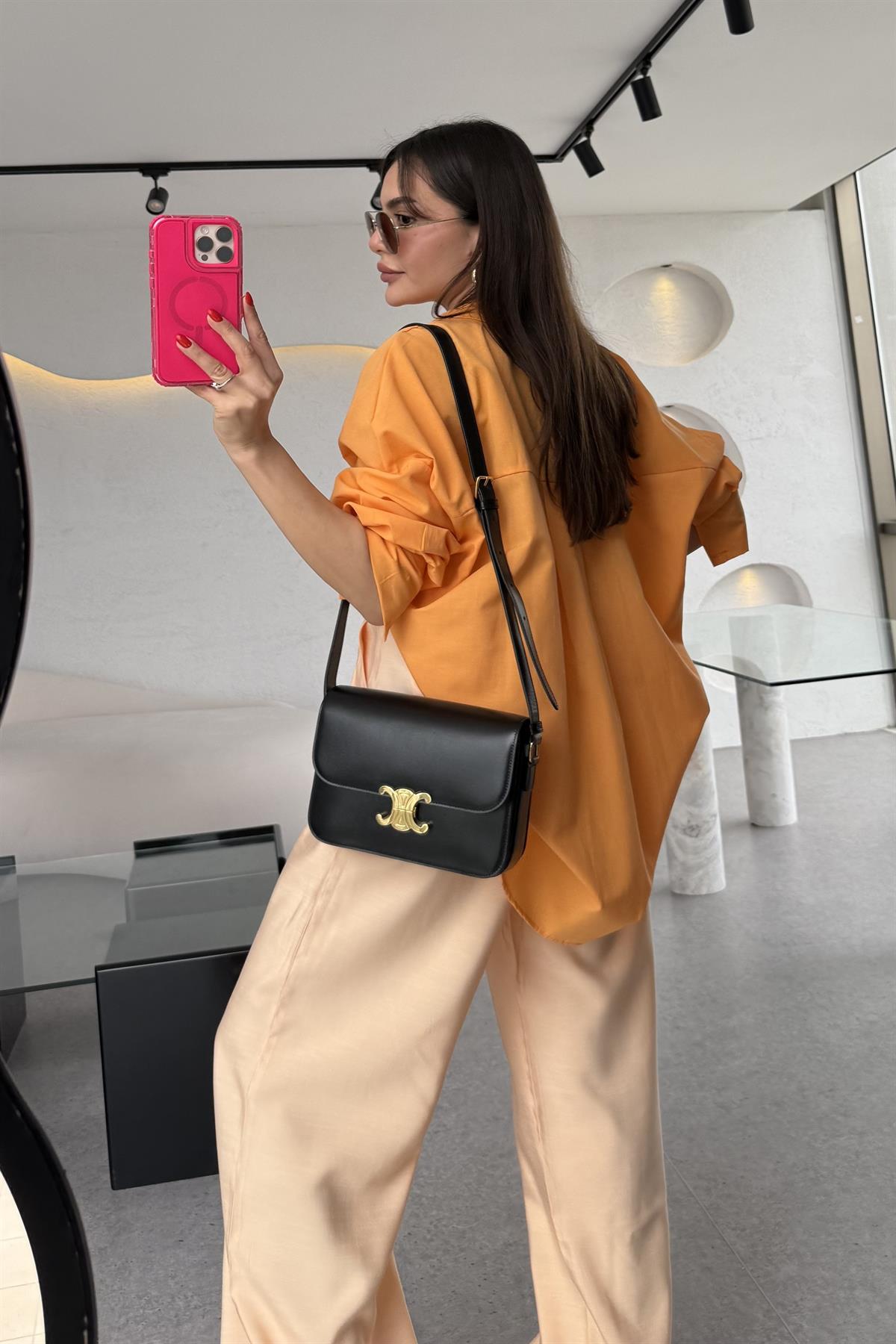 Monster Turuncu Oversize Gömlek