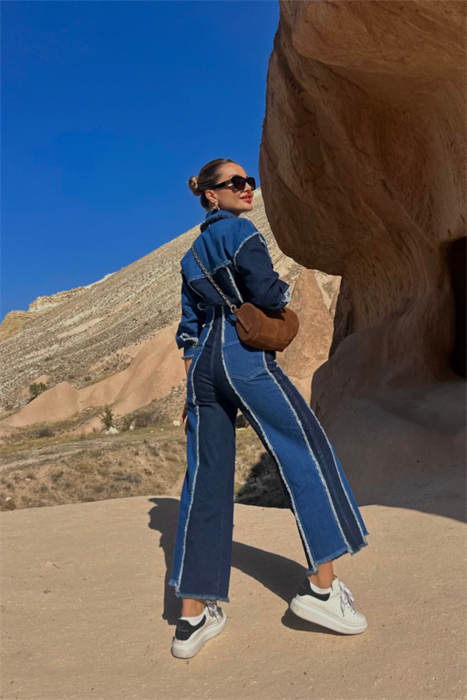 Monte ters dikiş tasarım kot ceket