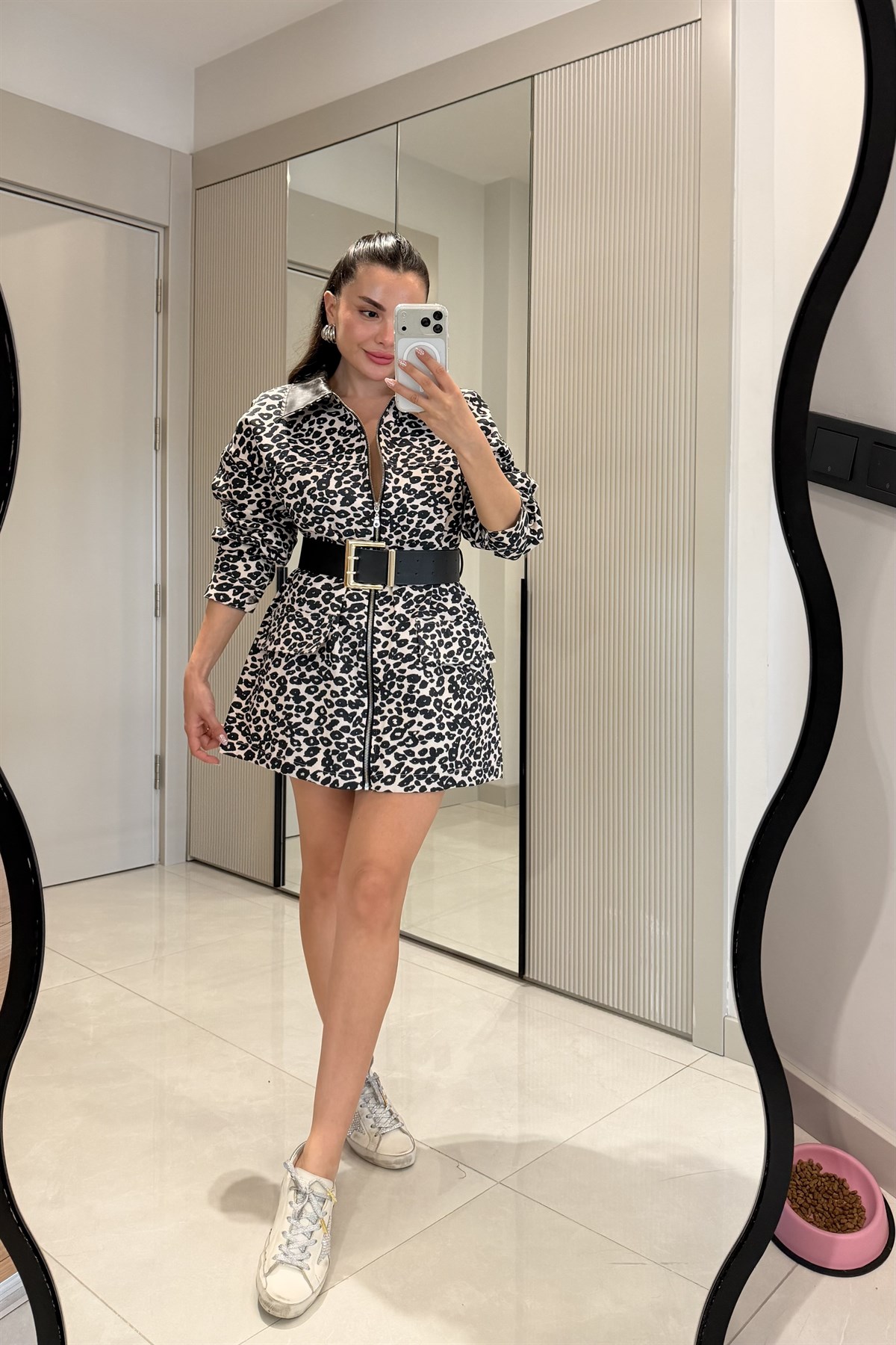 Monteria Leopar Denim Ceket