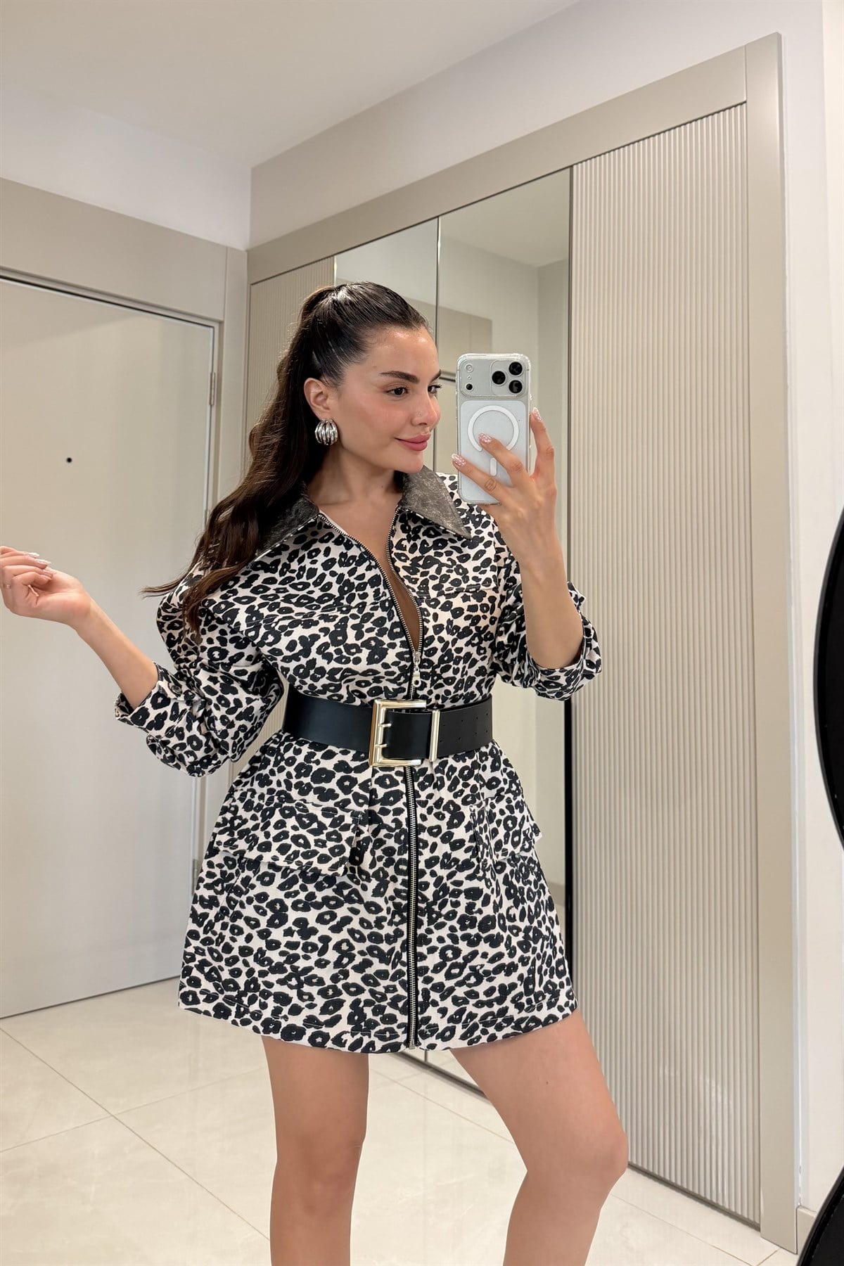 Monteria Leopar Denim Ceket