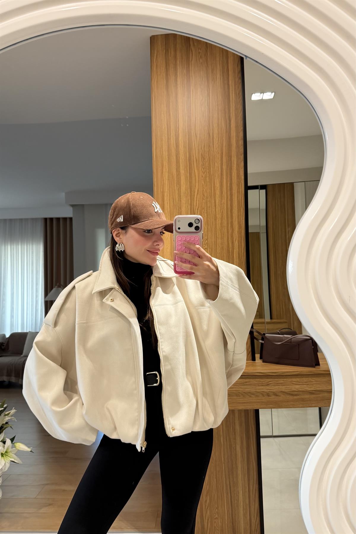 Moreno Bej Bomber Süet Ceket