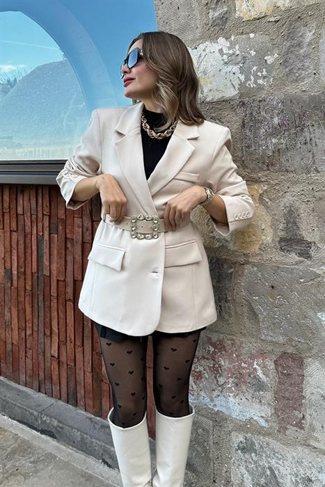 Morisa Orjinal Krem Blazer Ceket