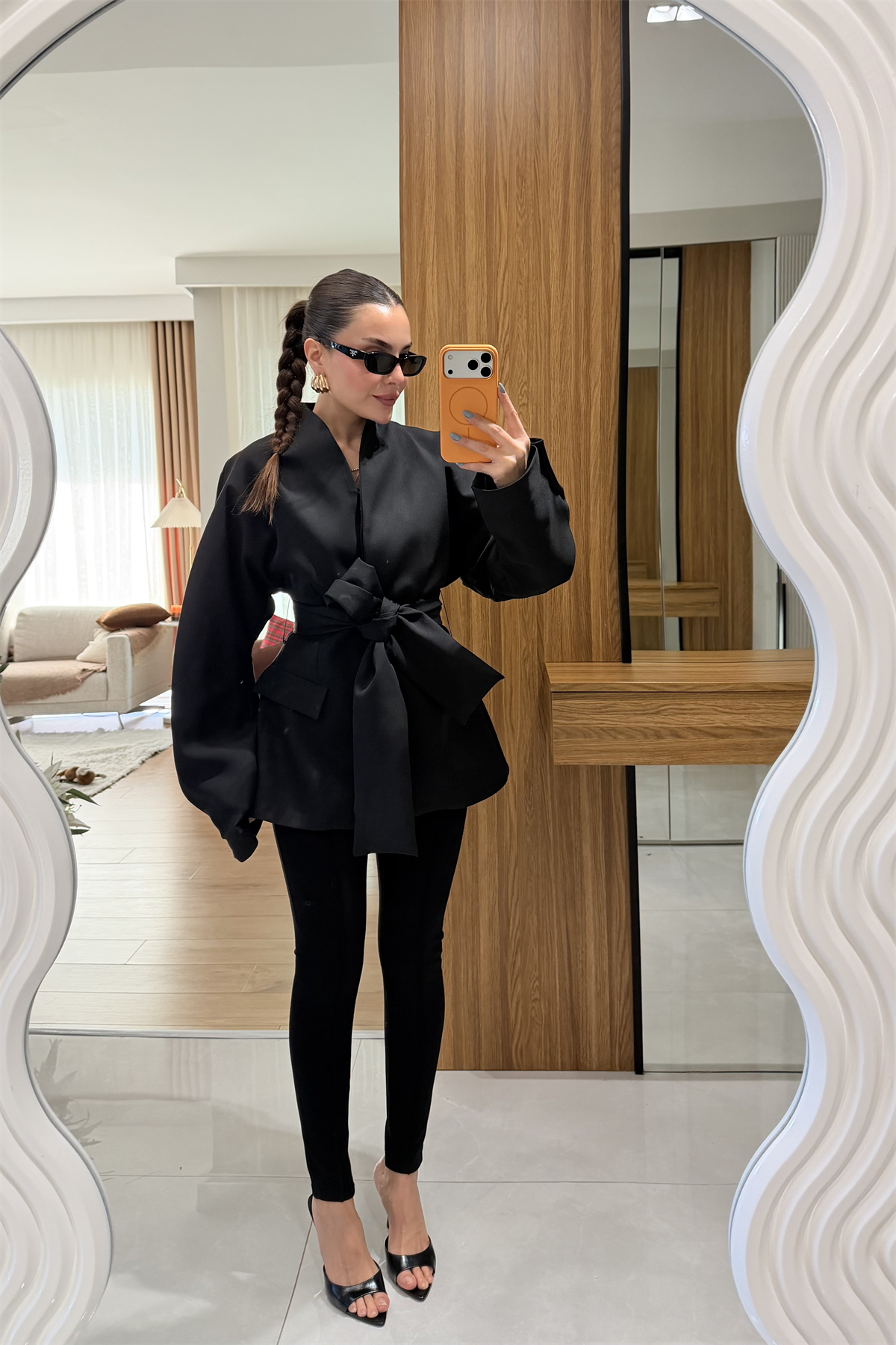 Mundo Siyah Bağlamalı Blazer Ceket