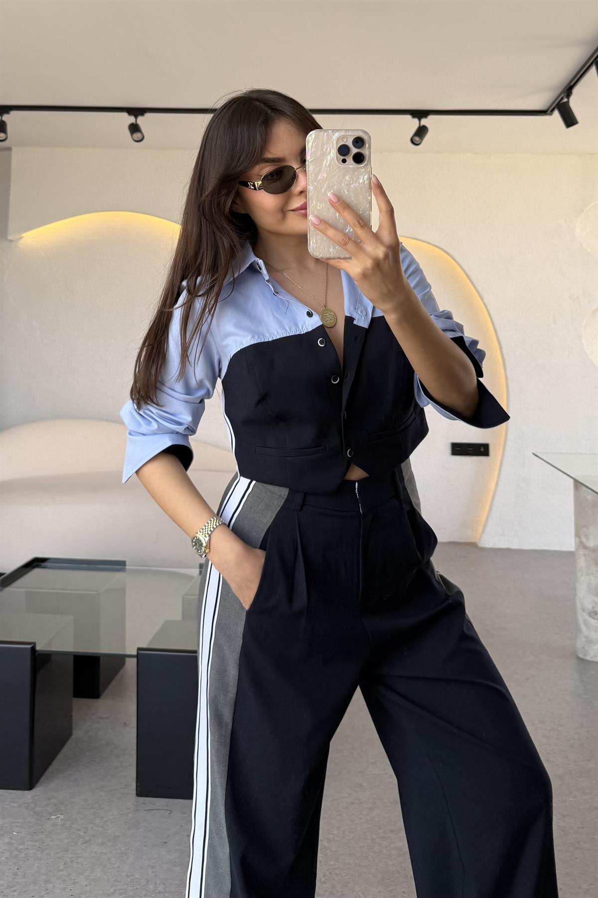 Murphy Çift Renk Mavi Gömlek