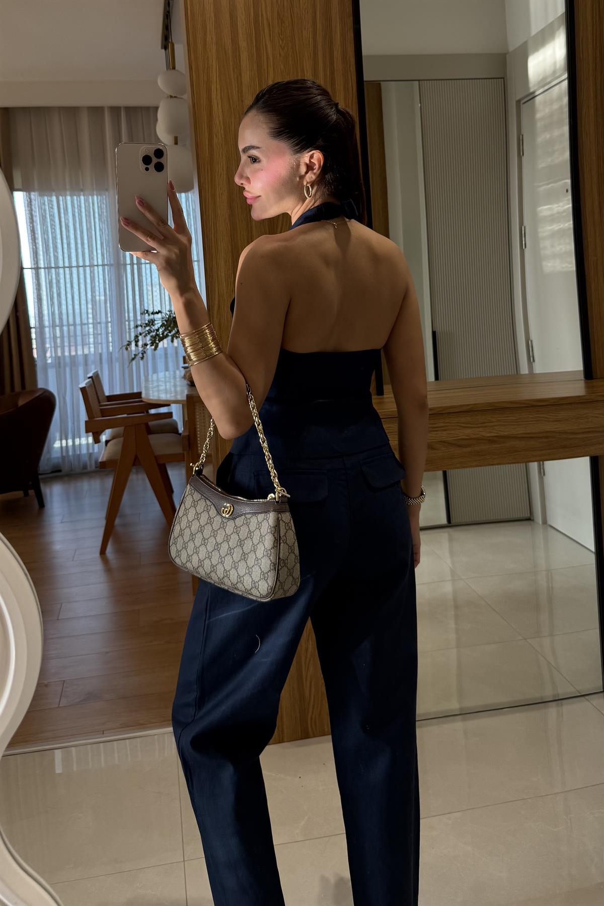 Myles Lacivert Kemerli Premium Keten Takım