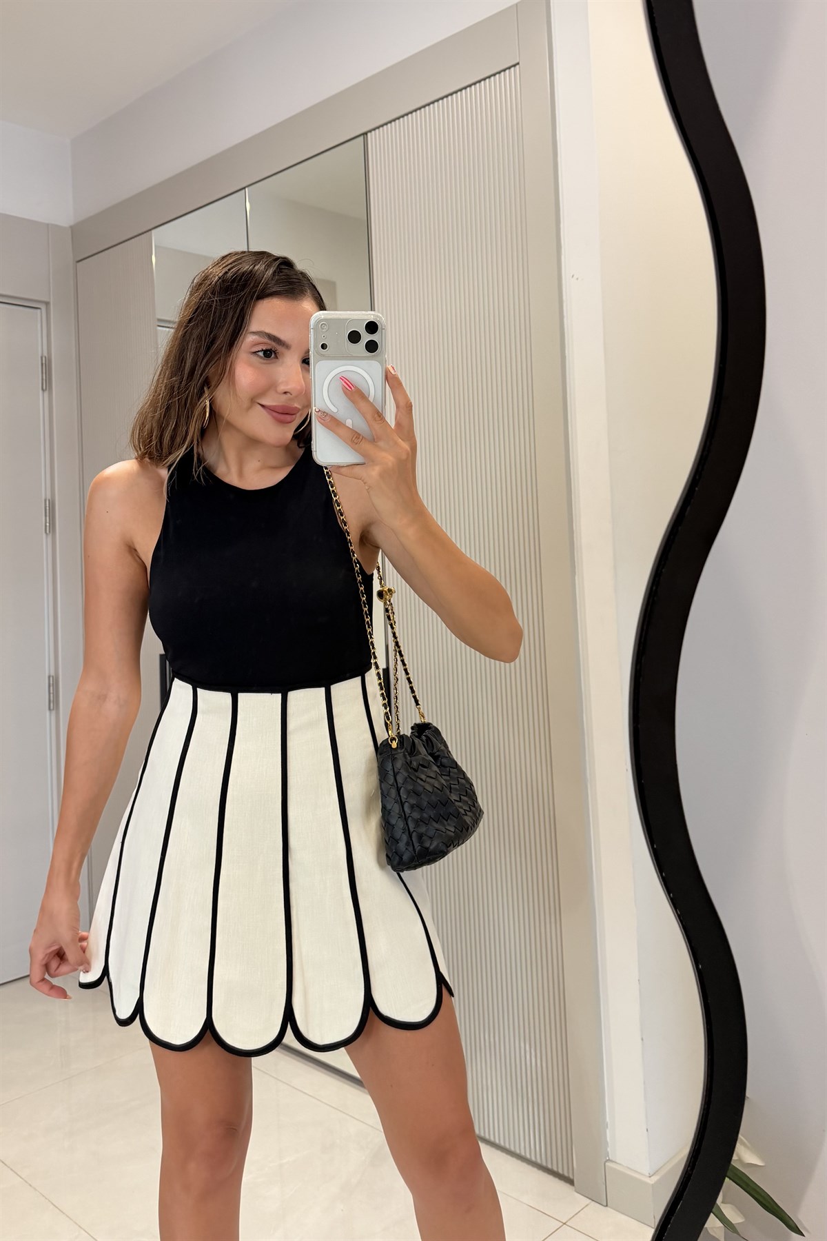 Nadia  Keten Biyeli Tasarım Etek