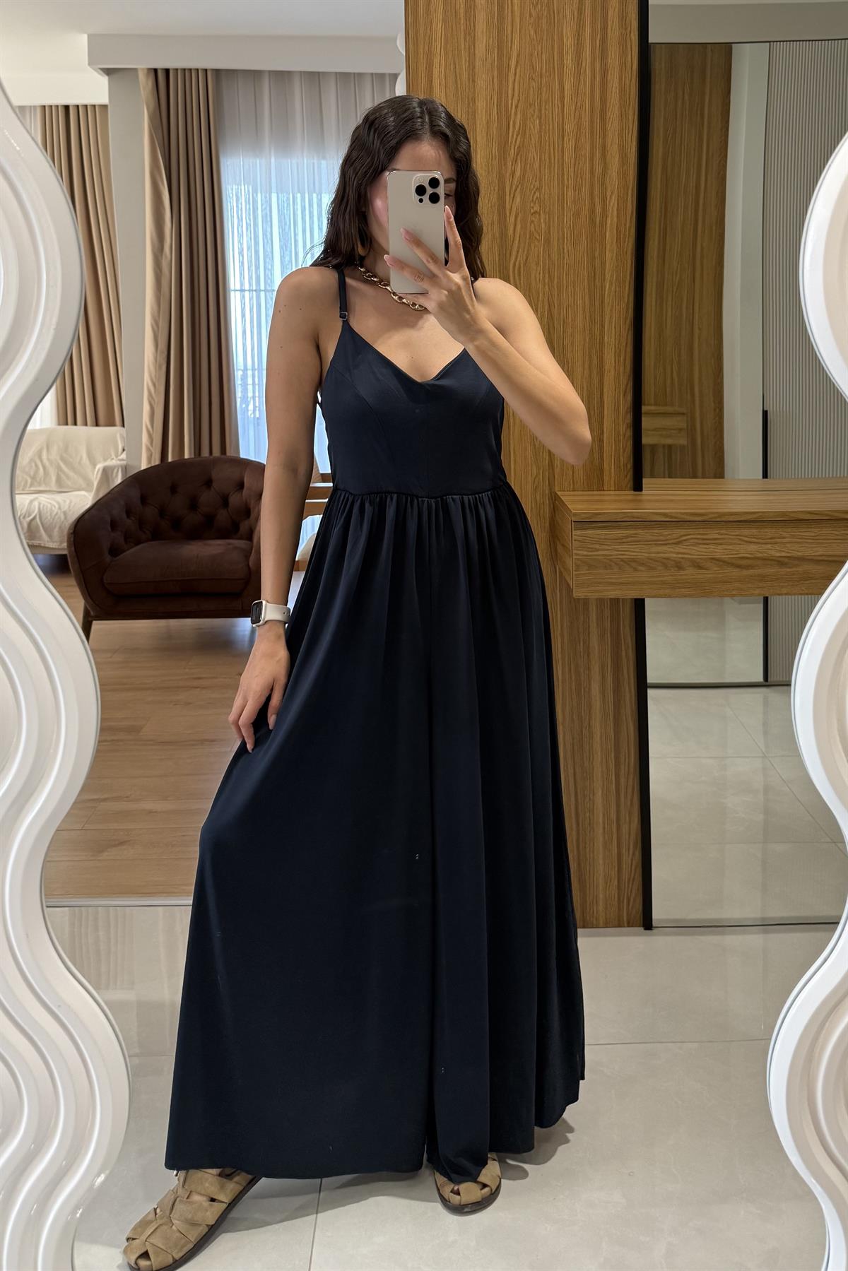 Naelis Lacivert Arkası Çapraz Modal Tulum