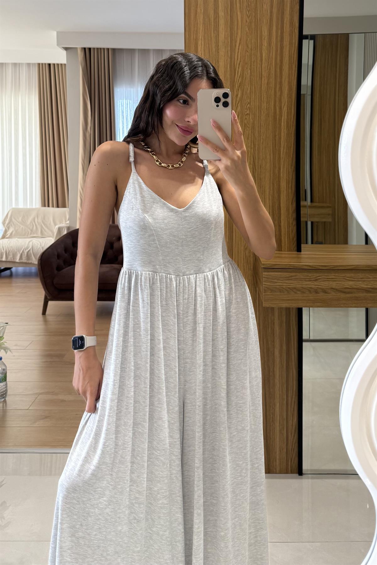 Naelis Gri Arkası Çapraz Modal Tulum