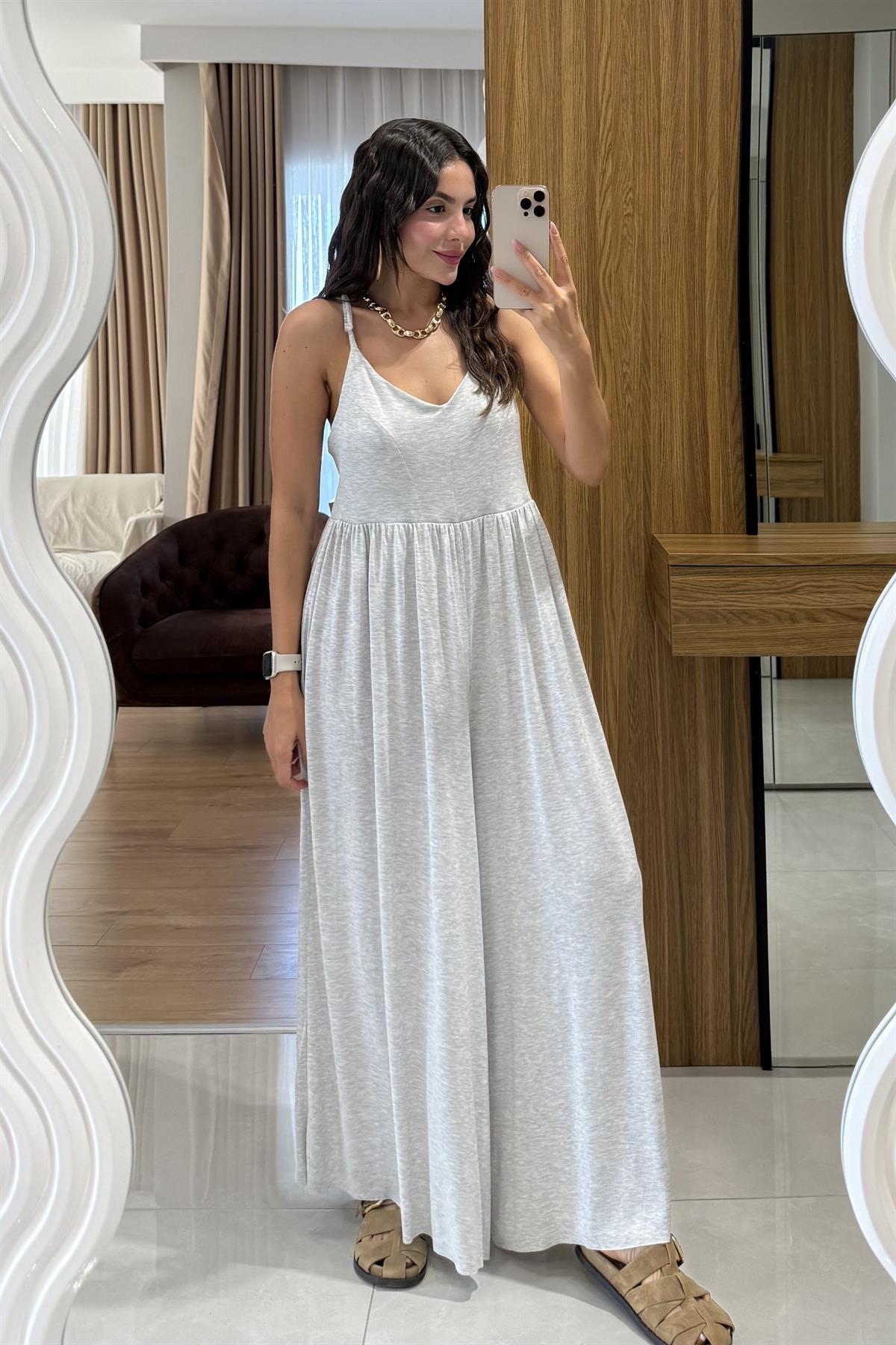 Naelis Gri Arkası Çapraz Modal Tulum