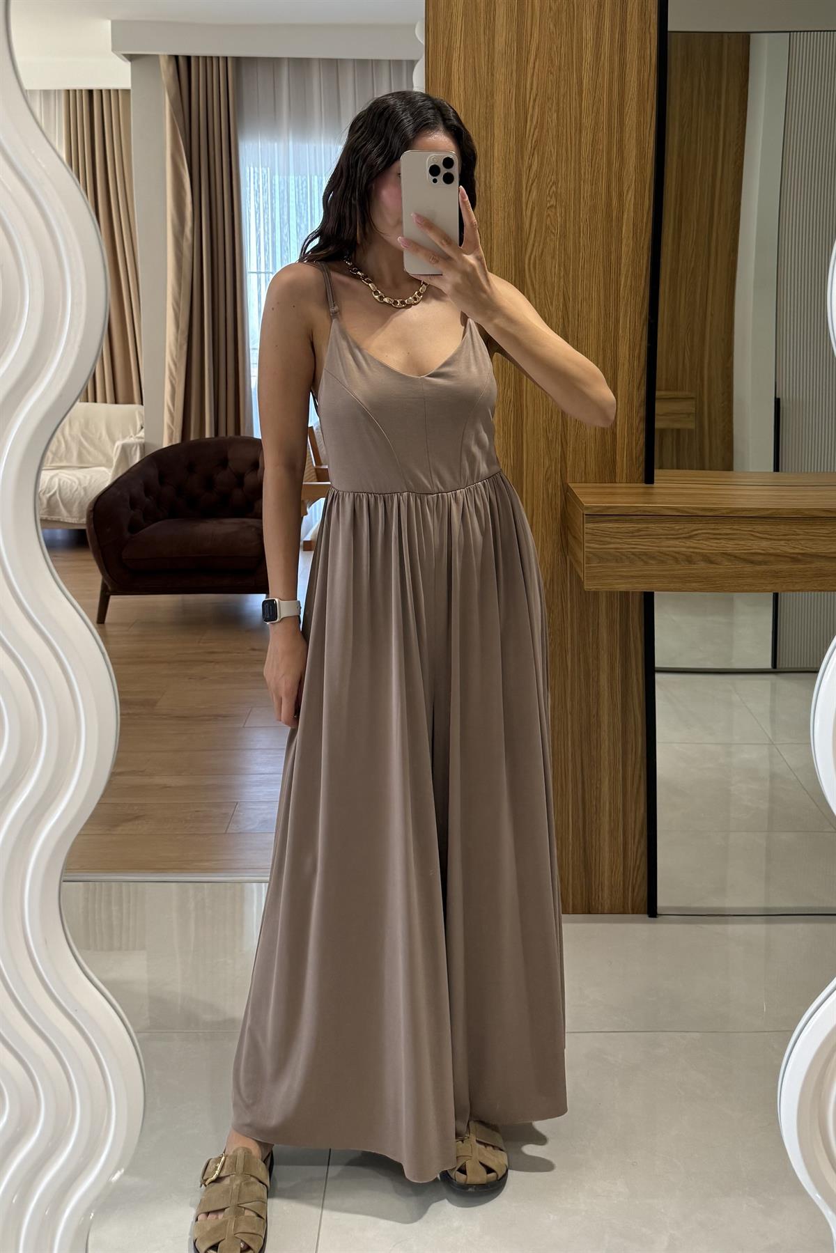 Naelis Kahve Arkası Çapraz Modal Tulum