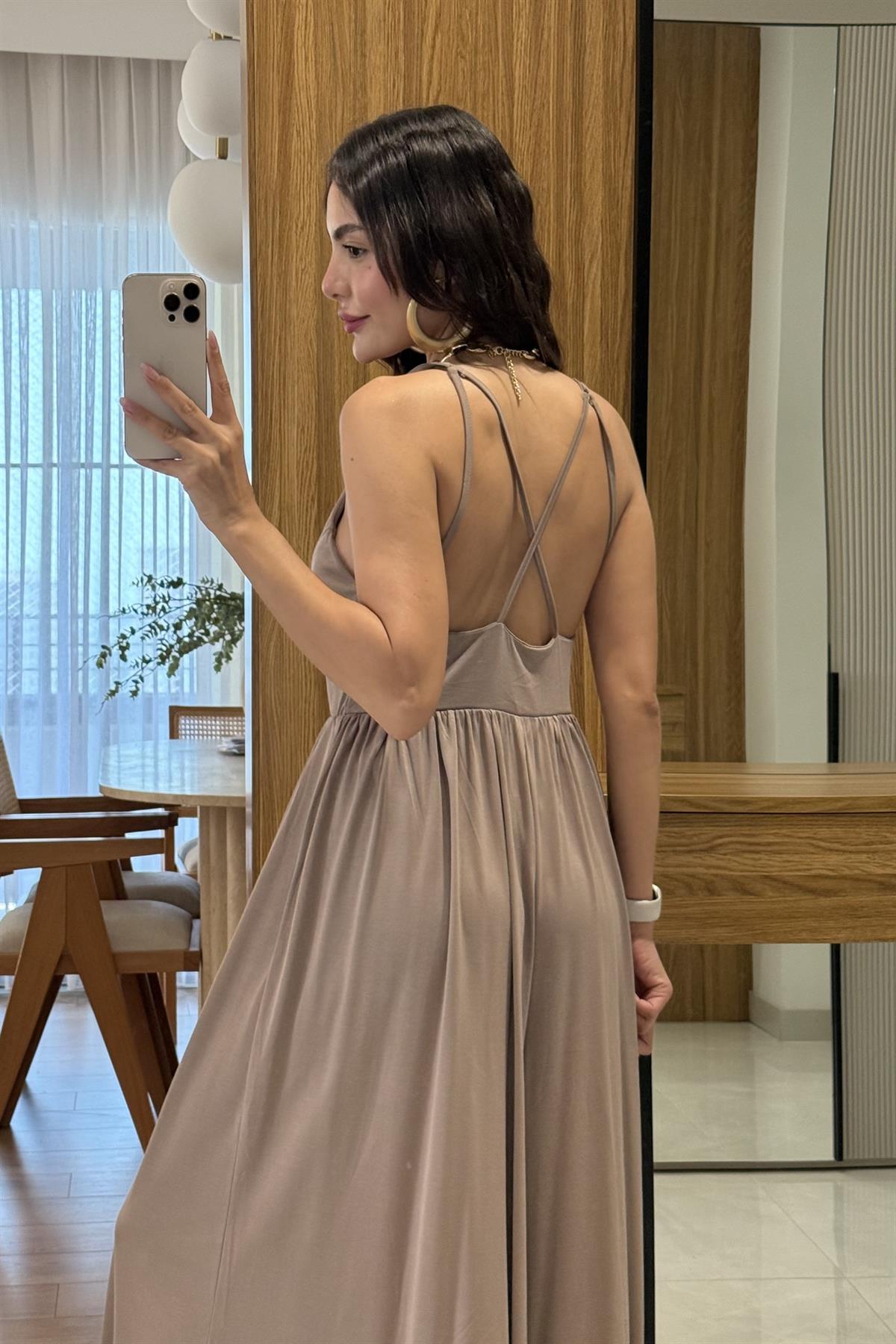 Naelis Kahve Arkası Çapraz Modal Tulum