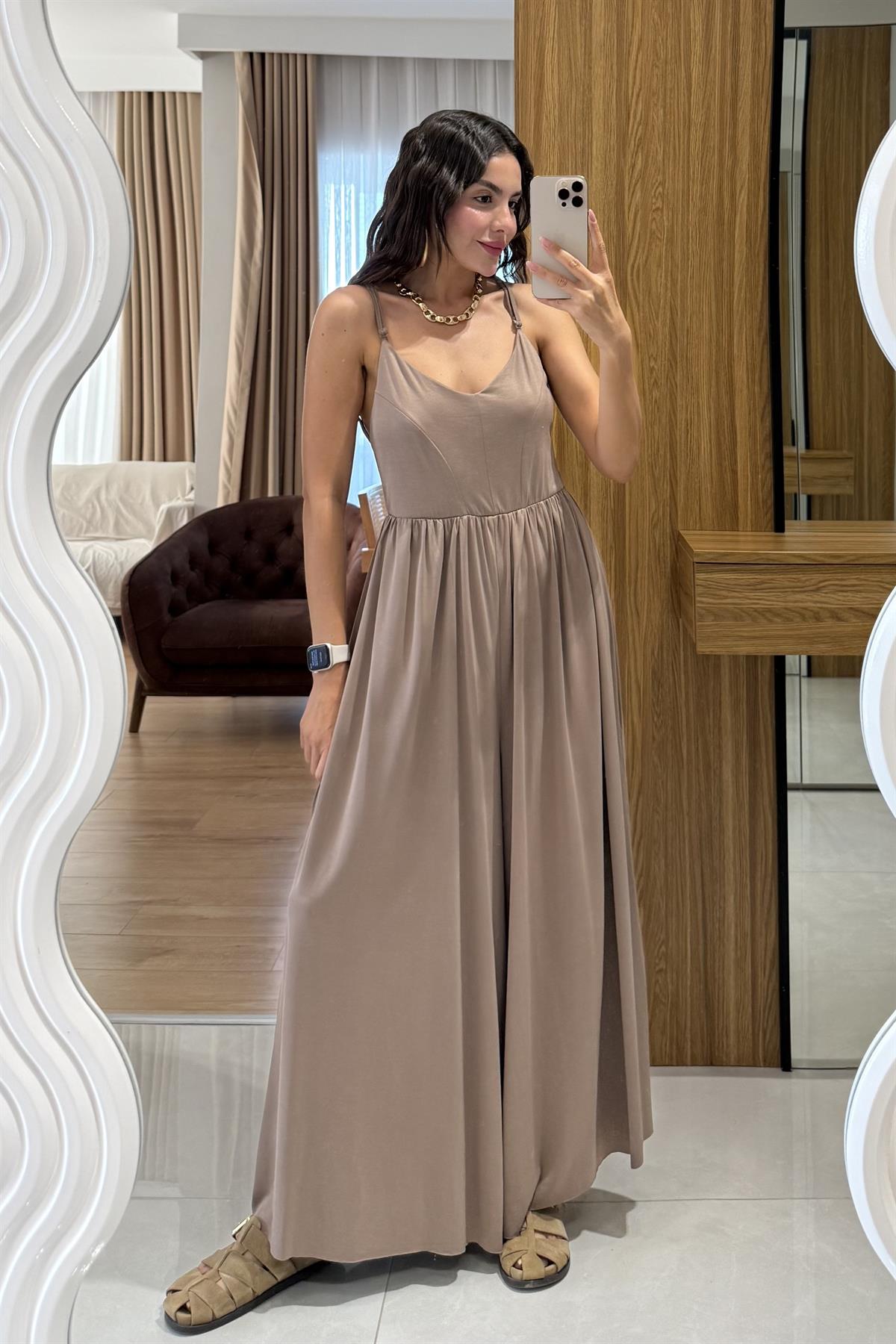 Naelis Kahve Arkası Çapraz Modal Tulum