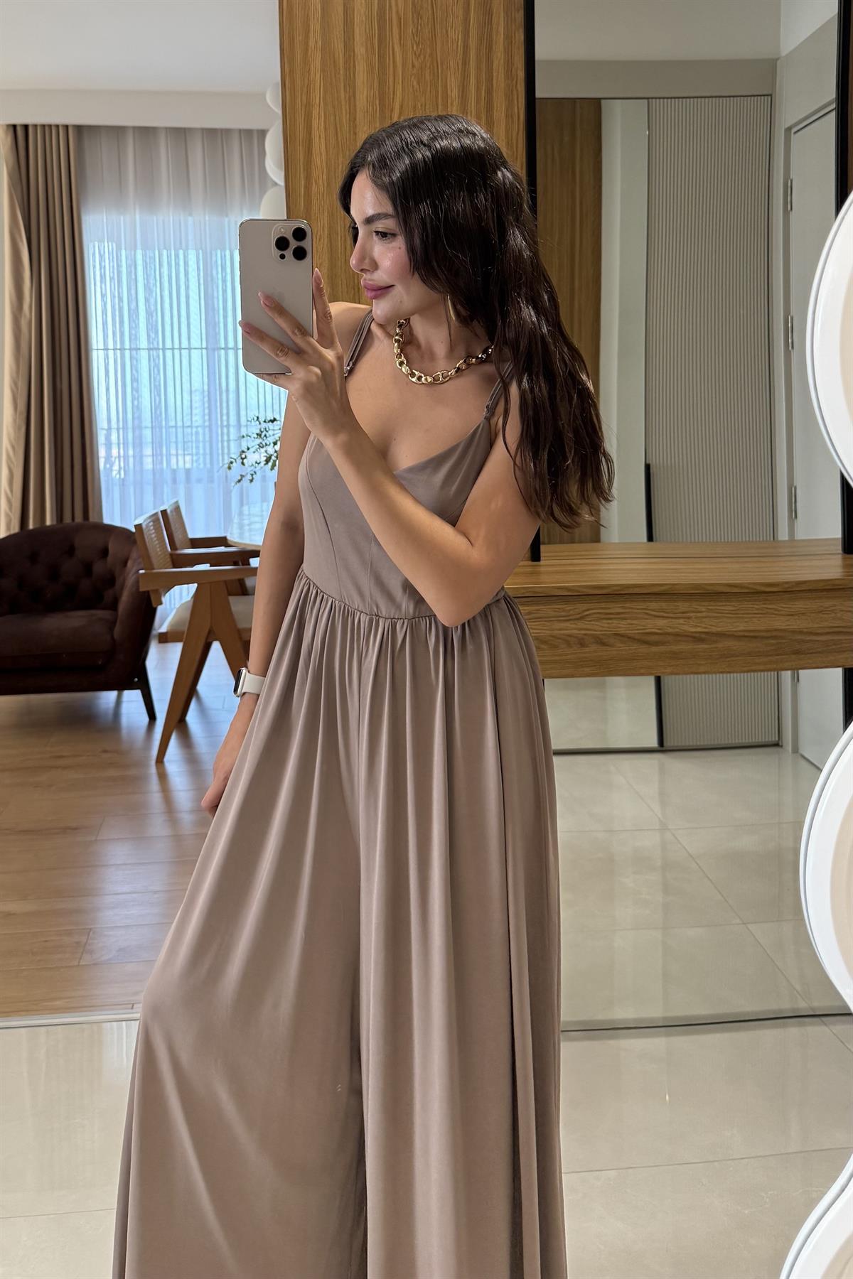 Naelis Kahve Arkası Çapraz Modal Tulum