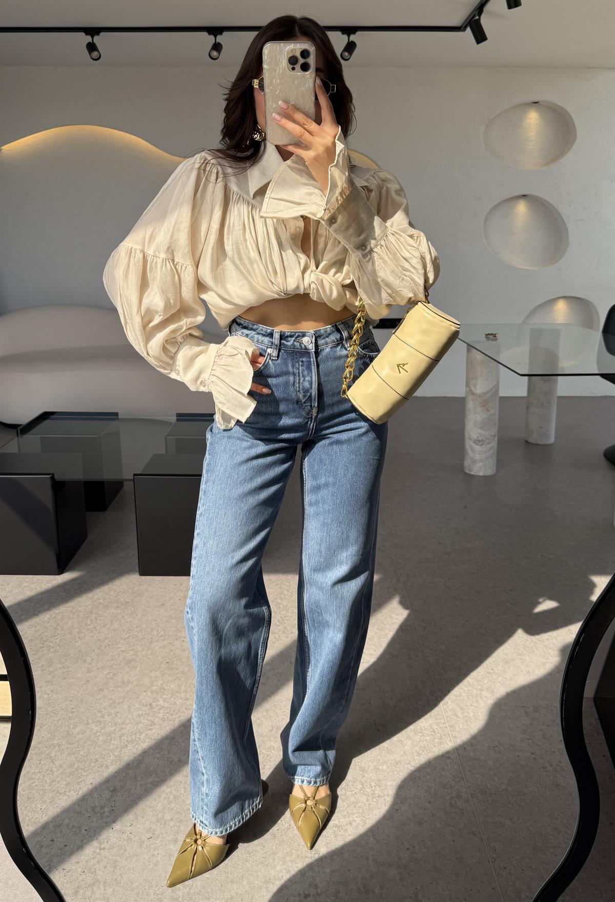 Narcy Midblue Yüksek Bel Jean