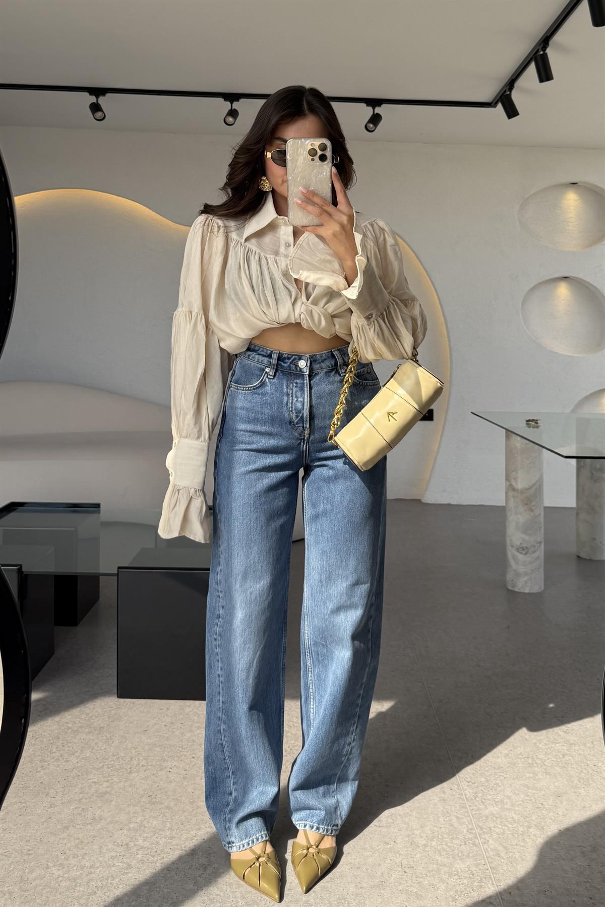 Narcy Midblue Yüksek Bel Jean