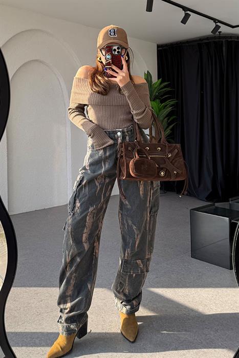 Nastya Tasarım Kargo Cepli Jean