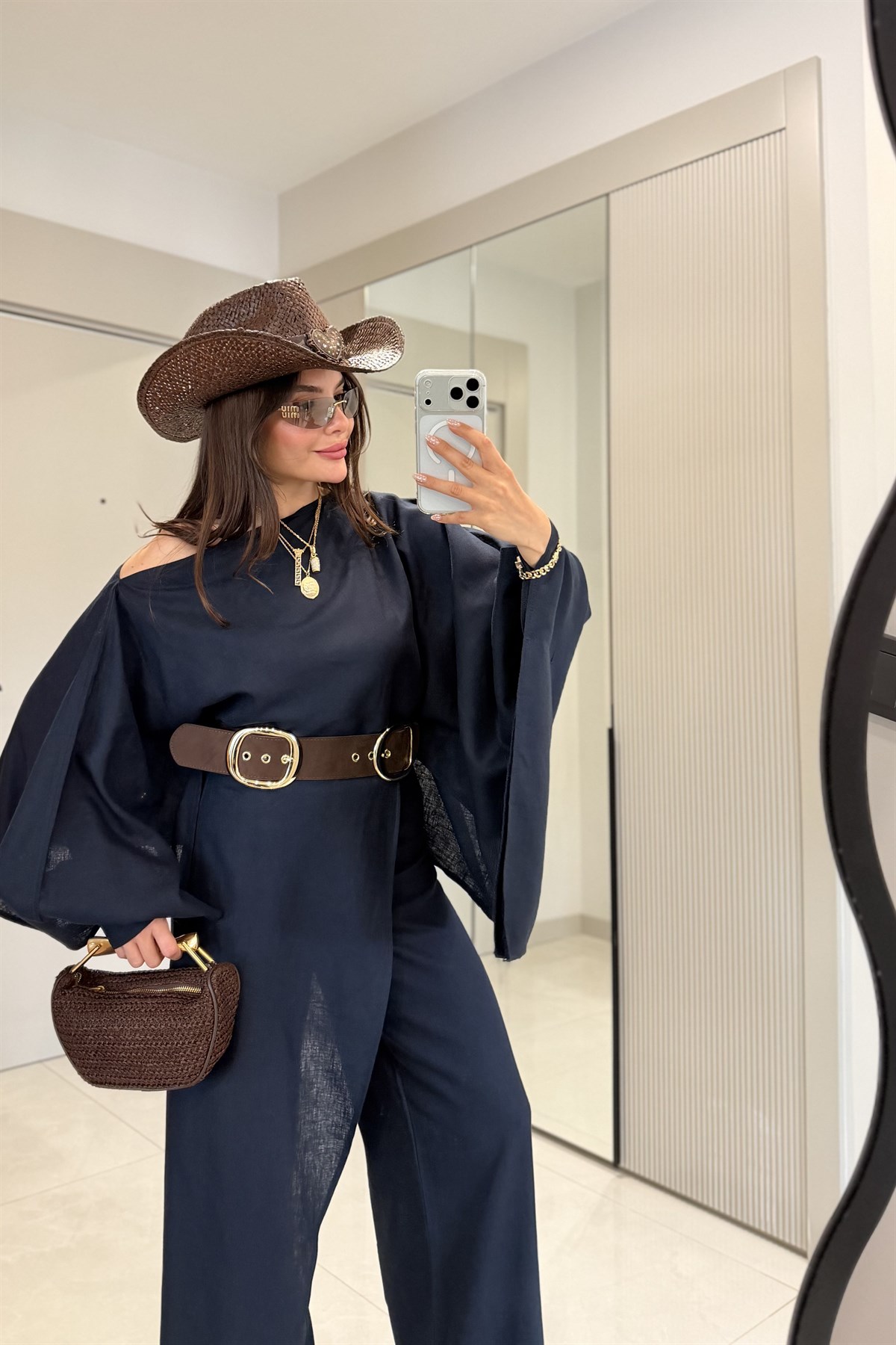 Natalia Lacivert Keten Premium Yarasa Takım
