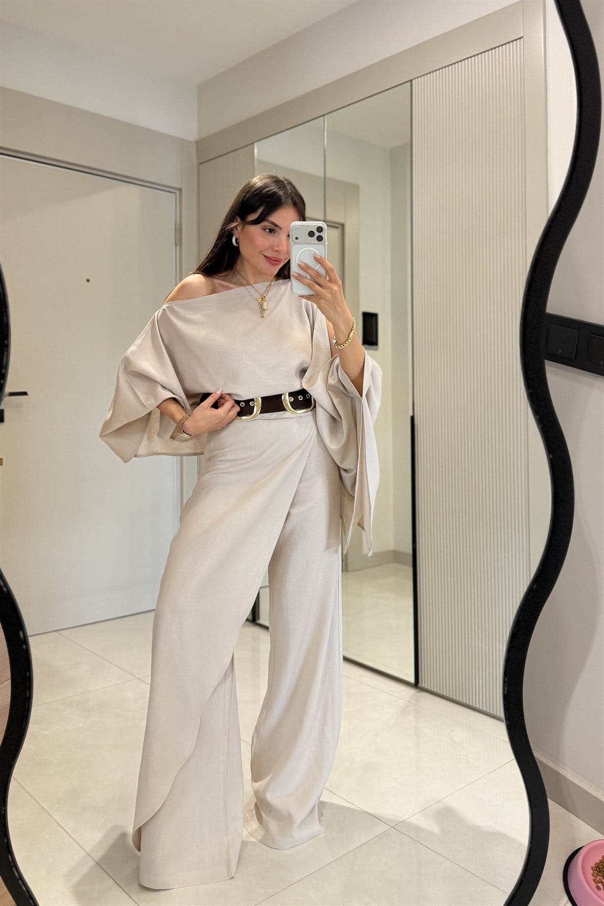Natalia Taş Keten Premium Yarasa Takım