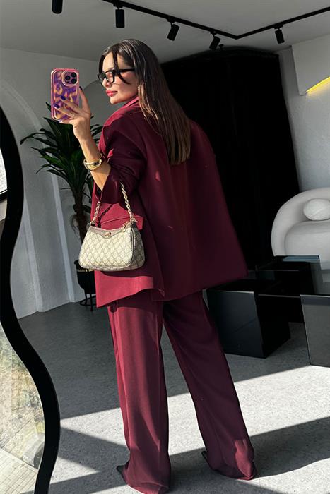 Newest Bordo Blazer Ceket Takım