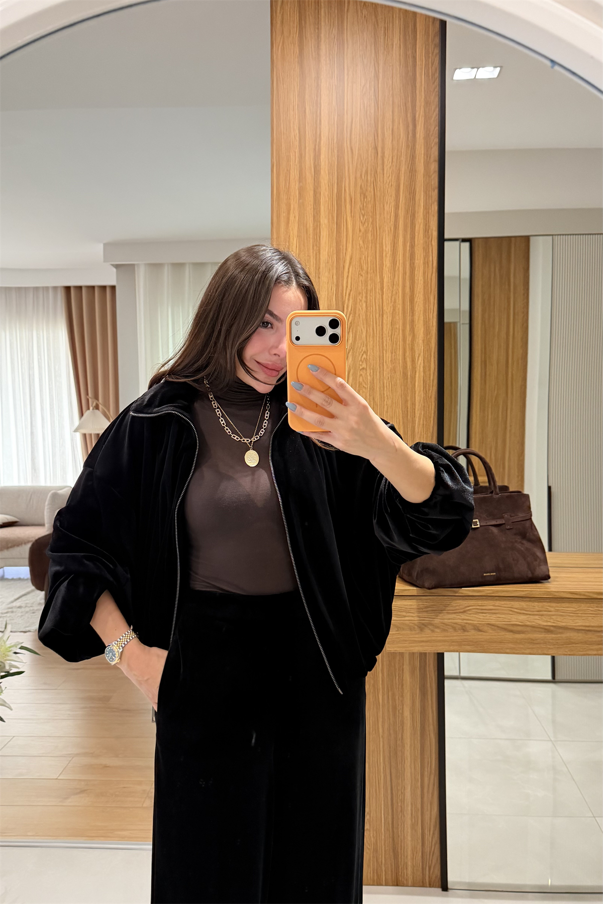 Nexi Siyah Kadife İkili Takım