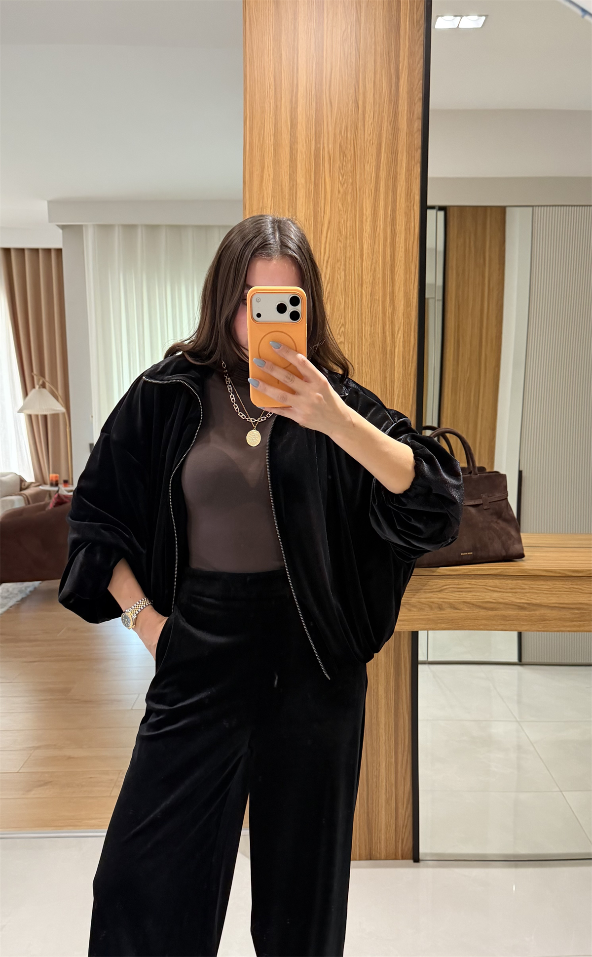 Nexi Siyah Kadife İkili Takım