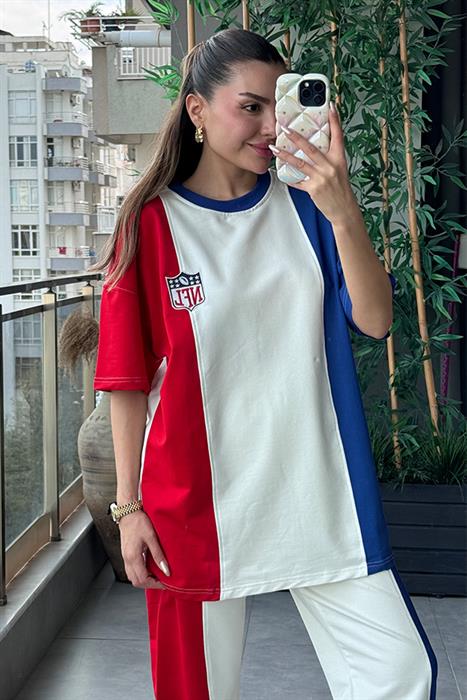 NFL Mavi Kırmızı Geçişli Eşofman Takım