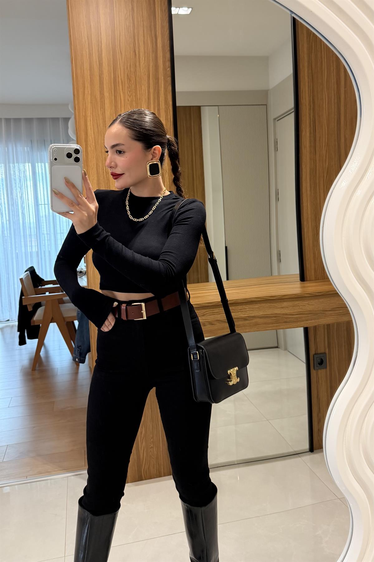 Niela Siyah Crop Body