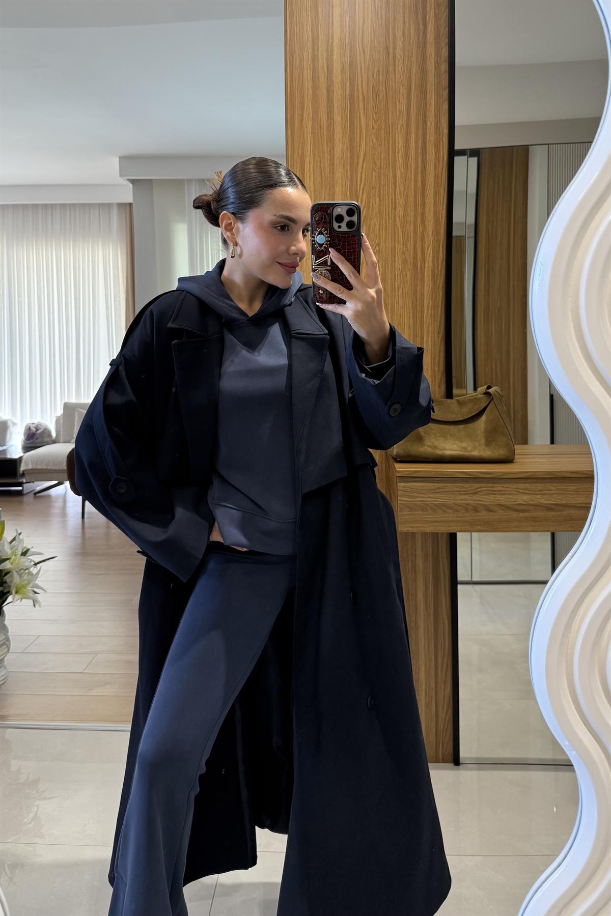 Nien Lacivert Poliviskon Trenç 