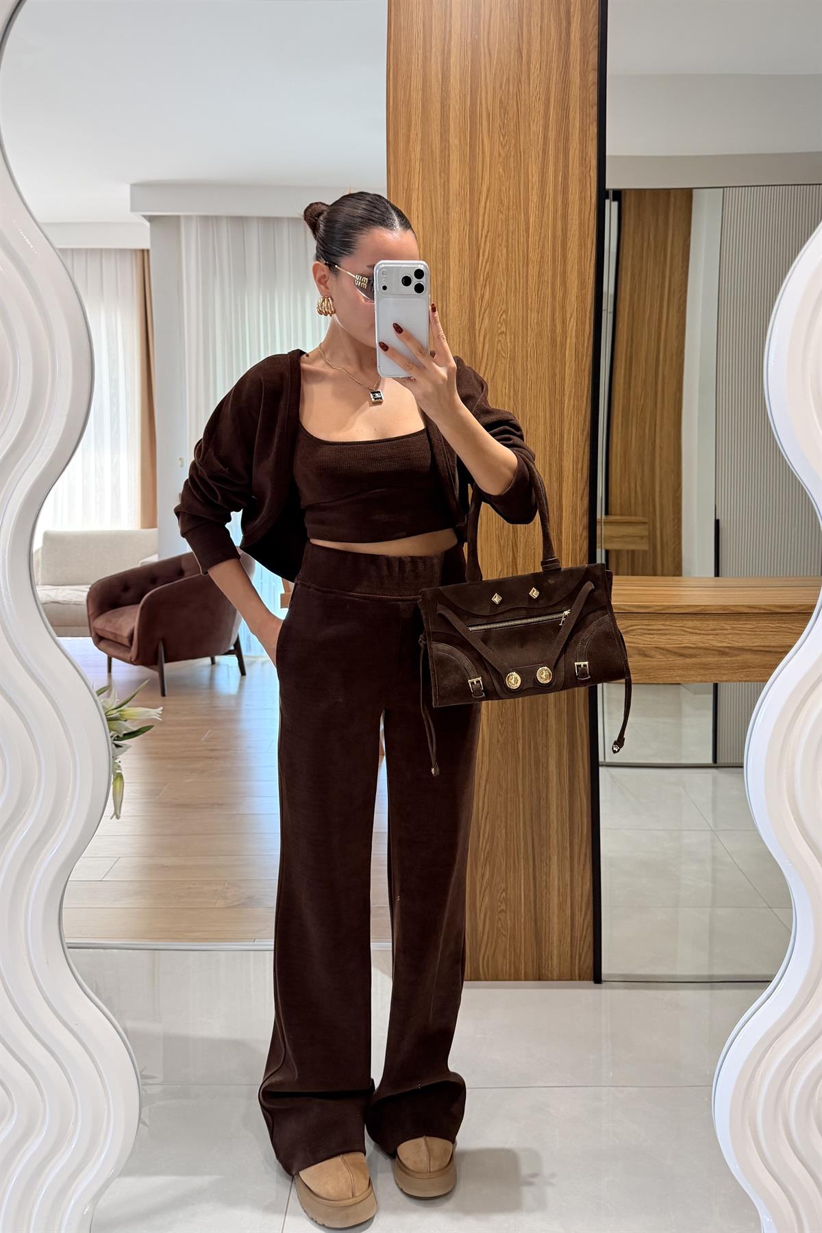 Nina Acı Kahve Üçlü Bolerolu Takım