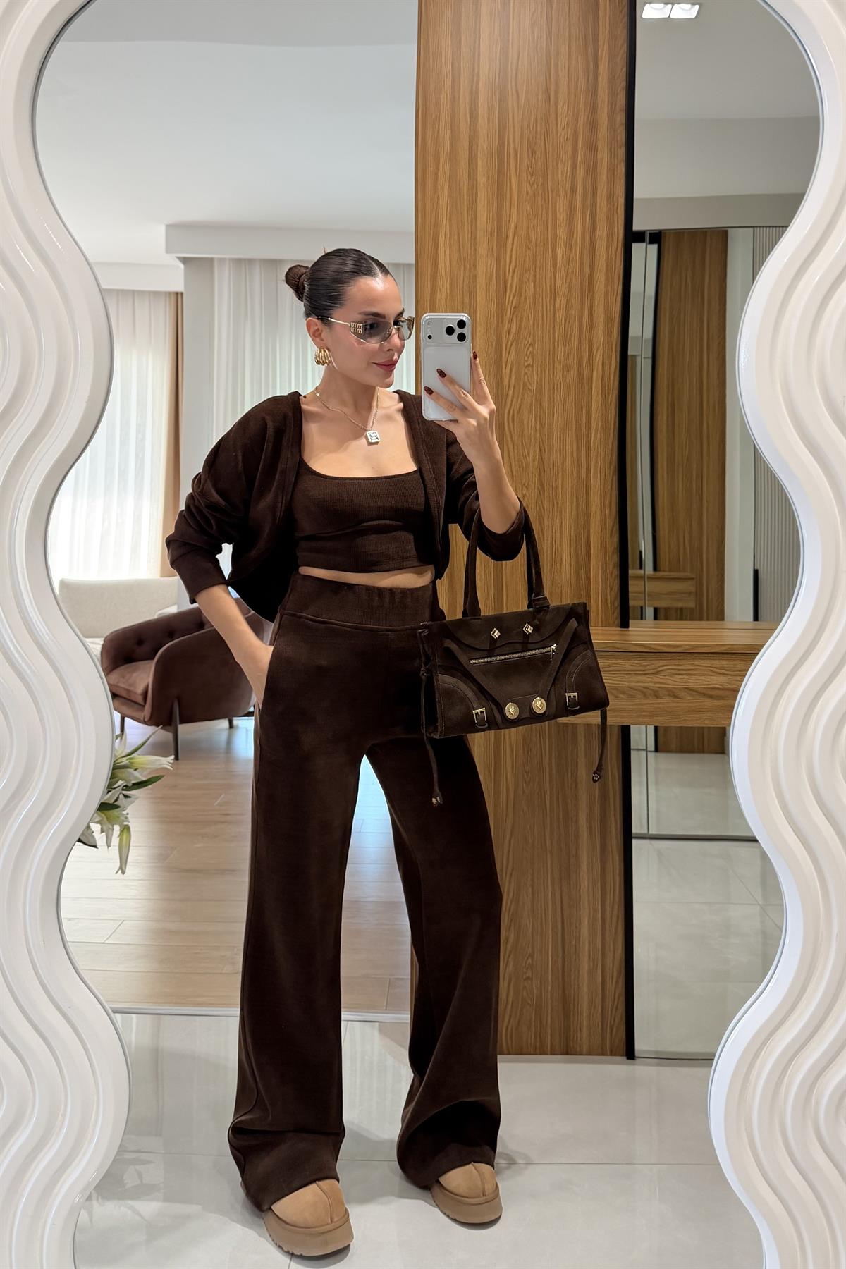 Nina Acı Kahve Üçlü Bolerolu Takım