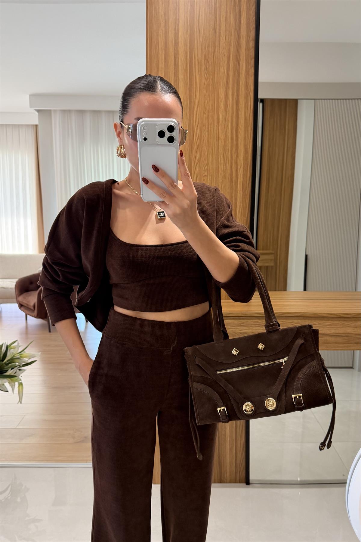 Nina Acı Kahve Üçlü Bolerolu Takım