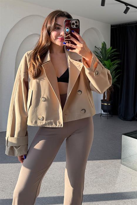 Nissou Taş Kısa Trençkot