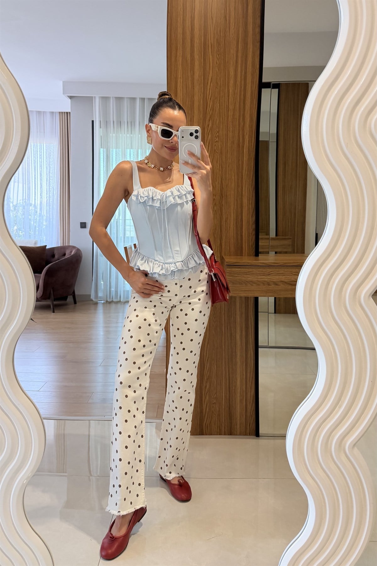 Noah Mavi Fırfır Detaylı Korse Büstiyer 