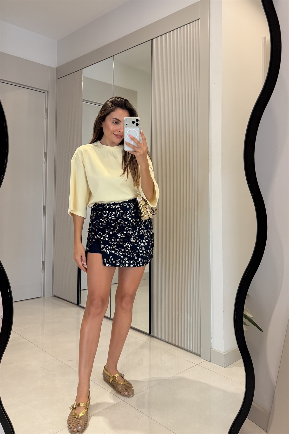 Nolie Sarı Modal Oversize Tshirt