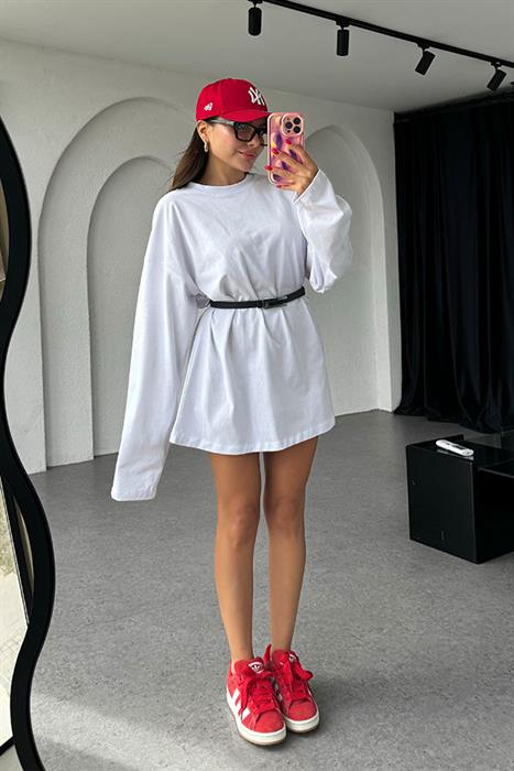 Note Uzun Kollu Beyaz Tshirt