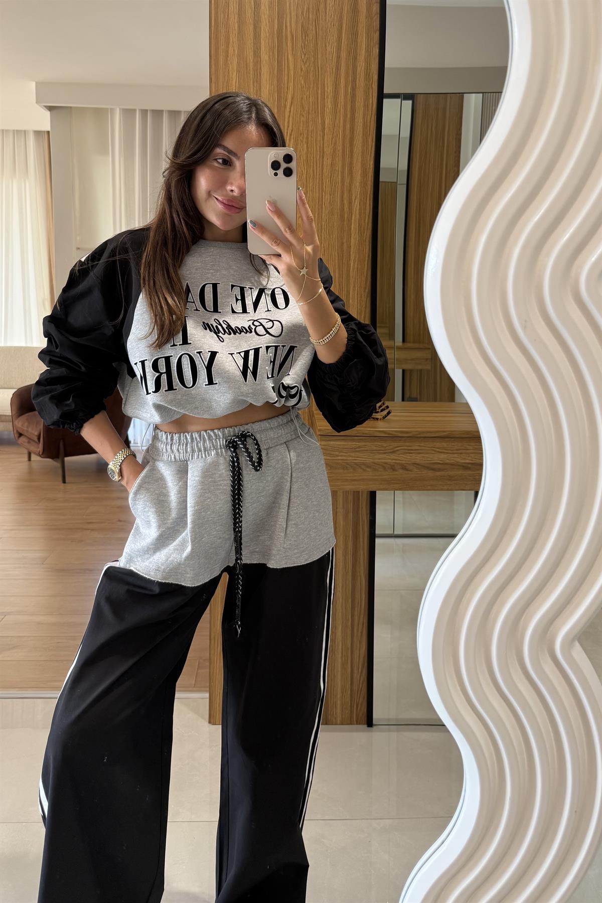One Day Paraşüt Karışımlı Sweat