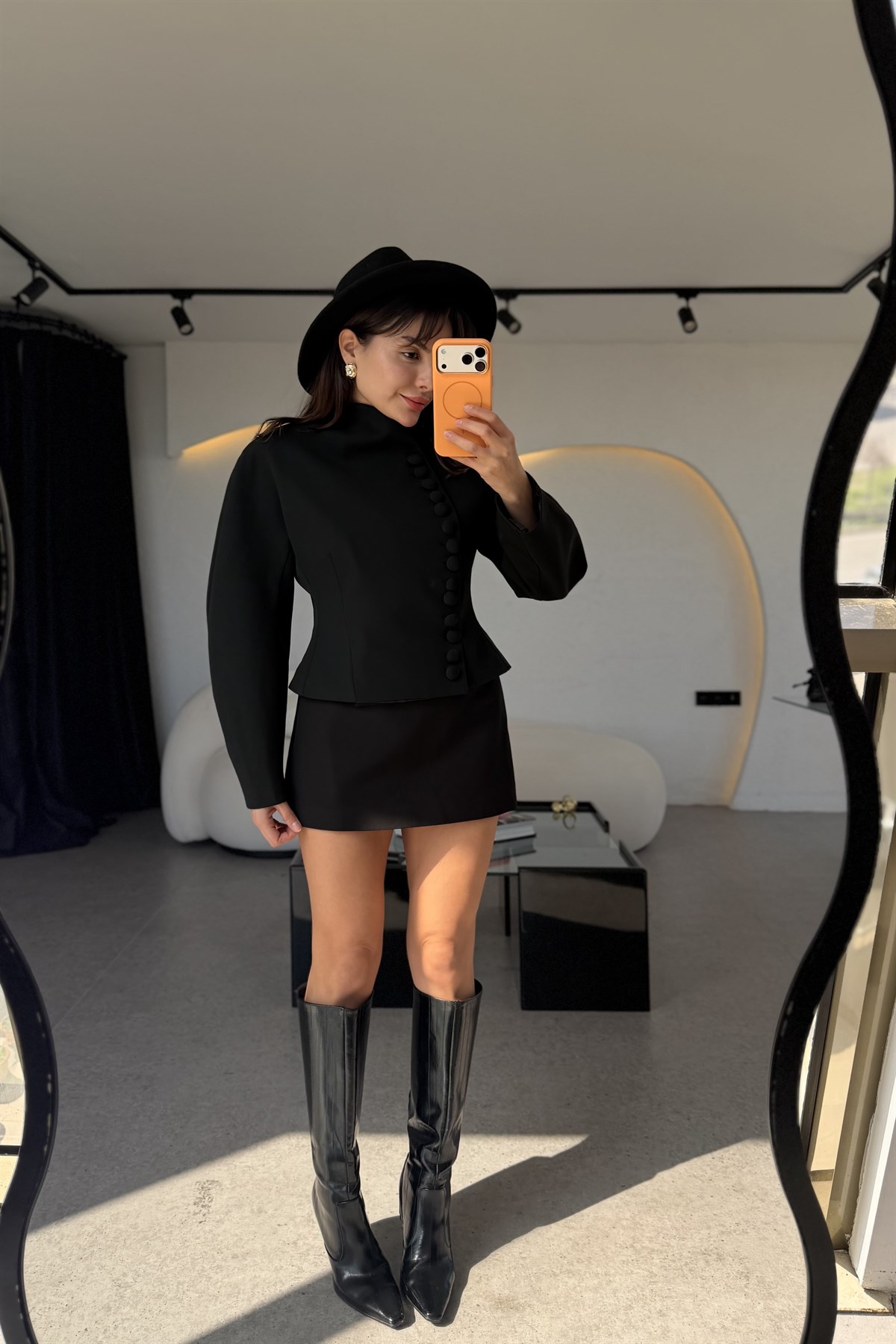 Oriel Siyah Basic Mini Şort Etek