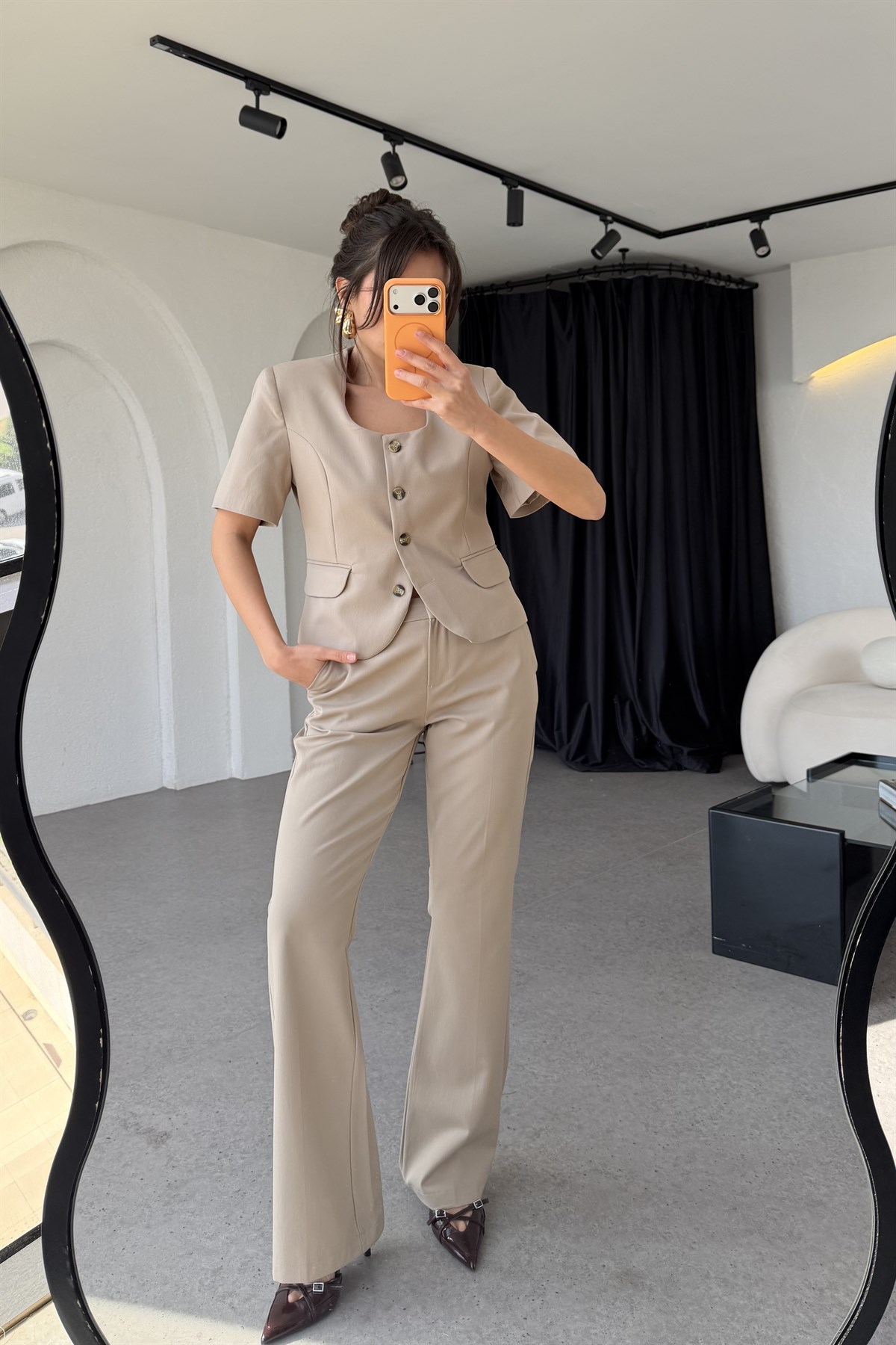 Orion Taş Kısa Kollu Ceket Pantolon Takım