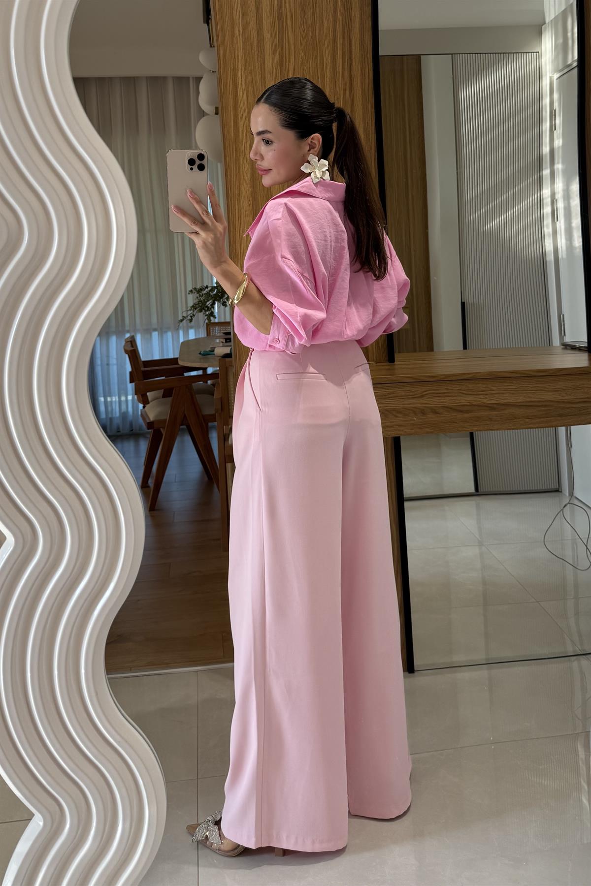 Orlina Pembe Palazzo Pileli Pantolon