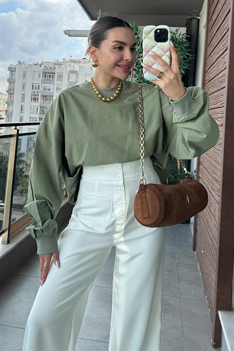 Ortiz Balon Kol Paraşüt Sweat - Haki