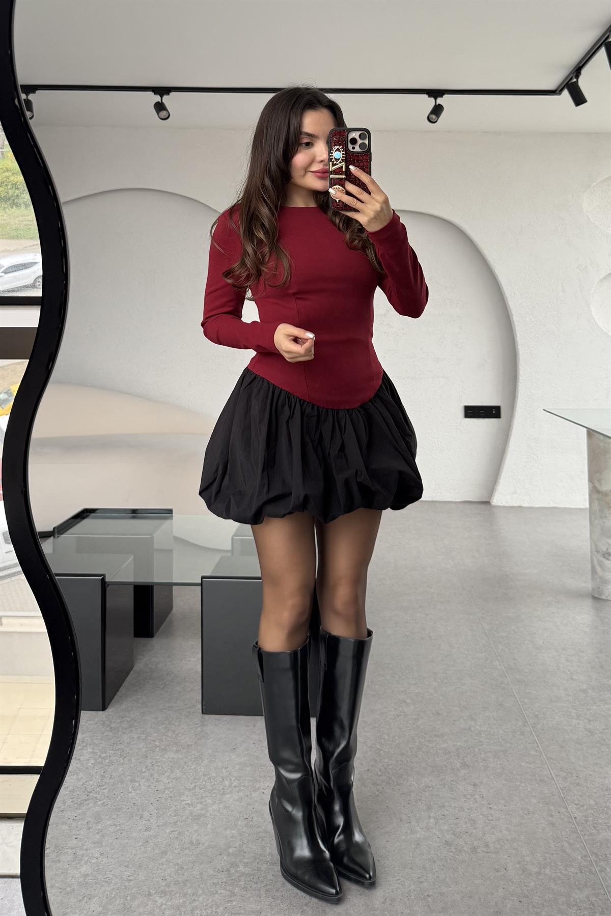 Ottawa Kırmızı Balon Elbise